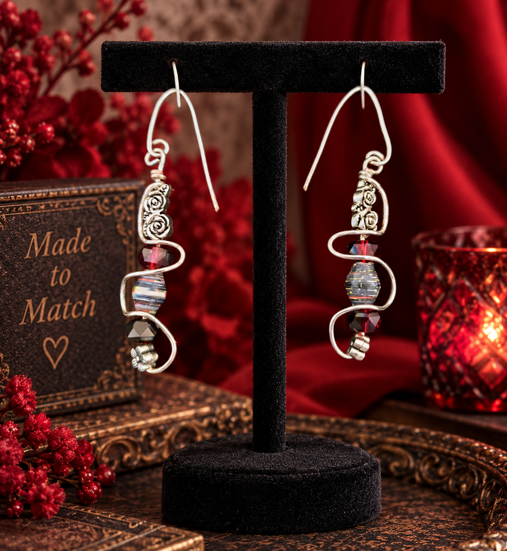 Crimson Twist Earrings