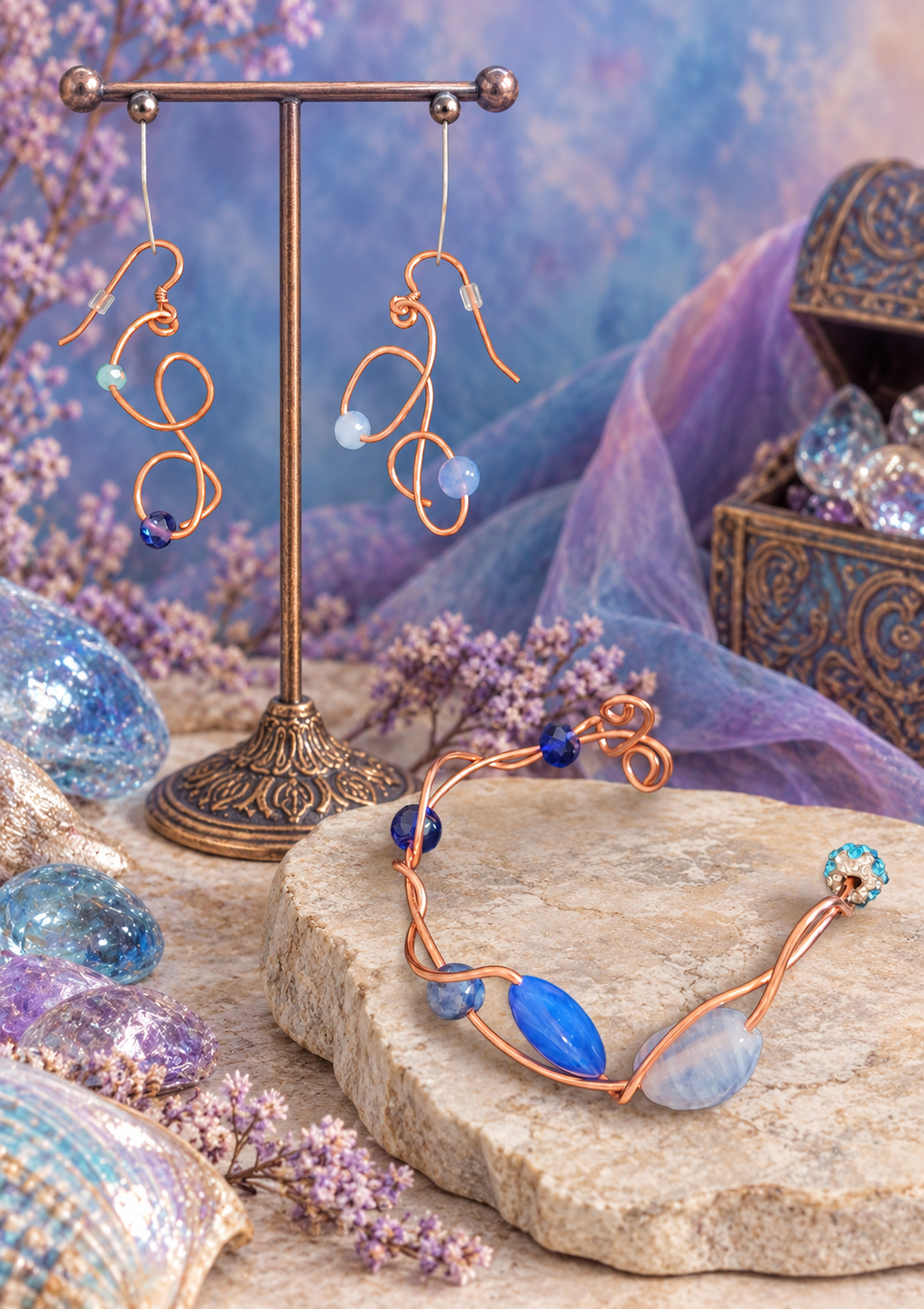 Gathered Blues Jewelry Set