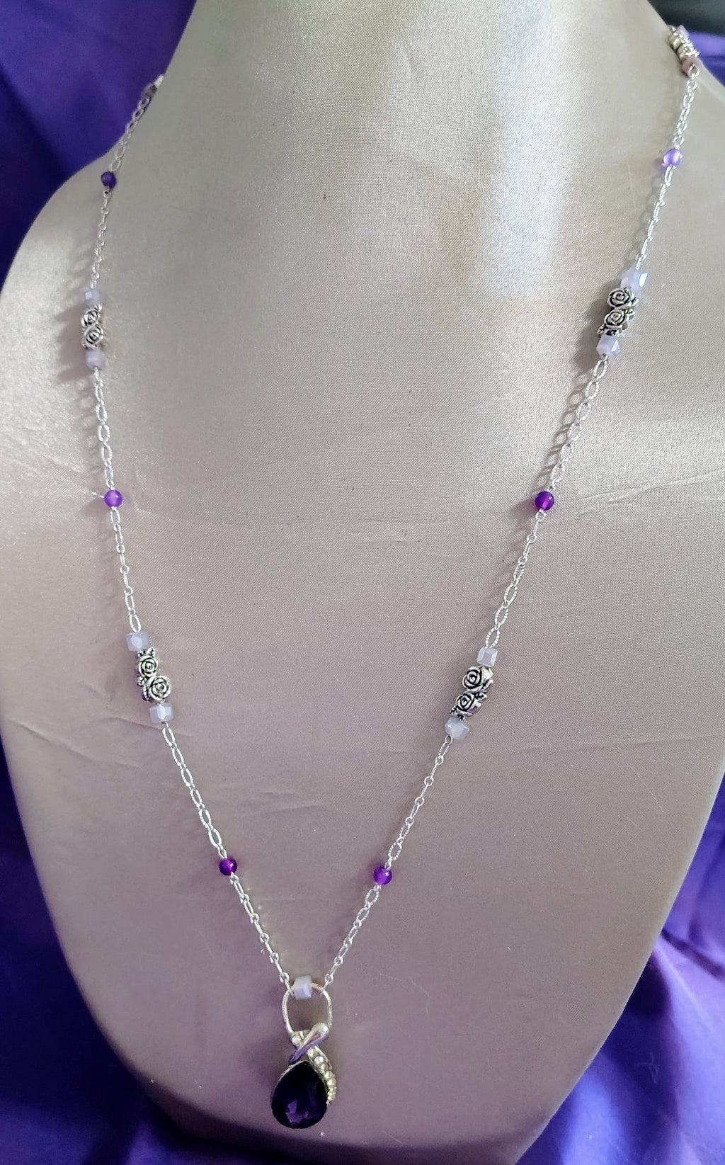 Amethyst Rose Necklace
