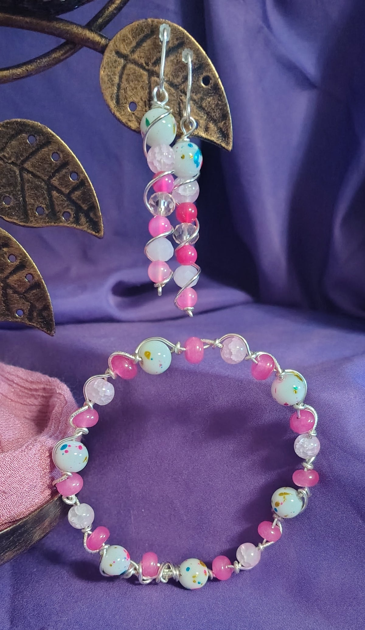 Confetti in the Clouds - Bracelet & Earrings Set