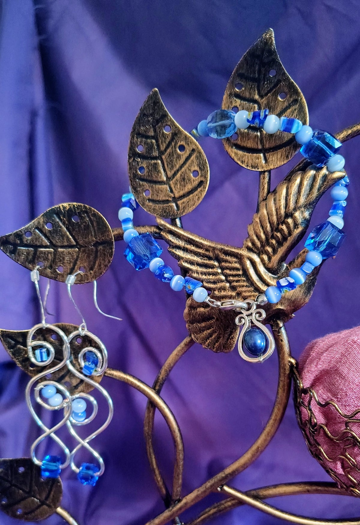 Blue Moon Heart - Bracelet & Earrings Set
