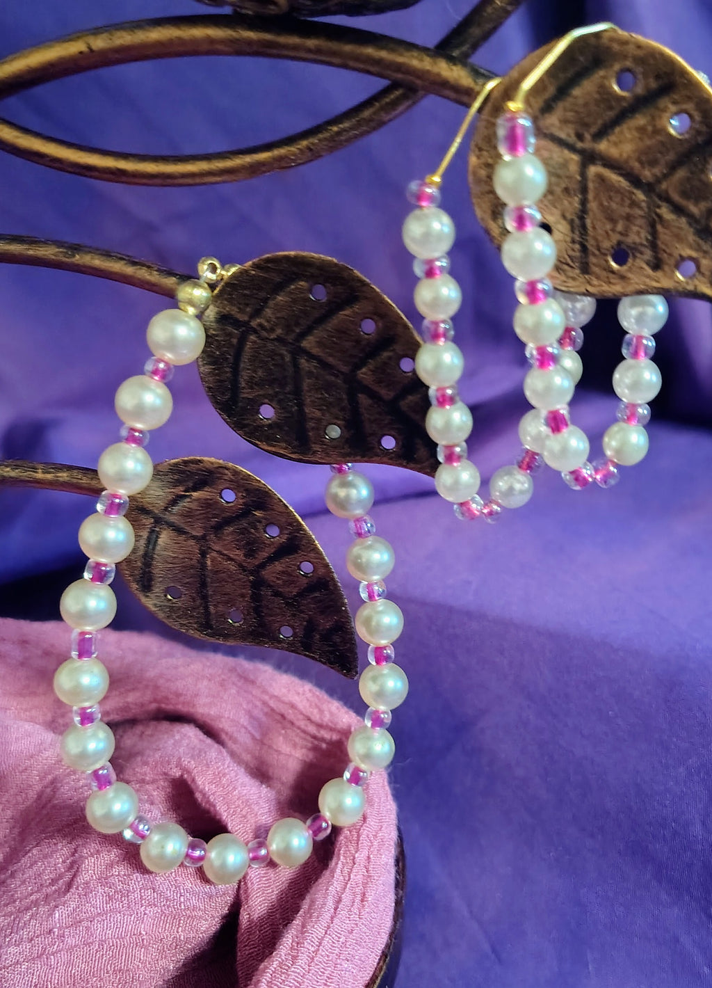 Pink Champagne - Bracelet and Earrings Set
