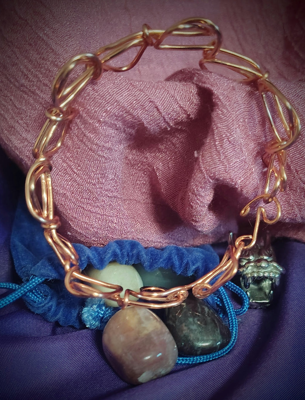 Dragon's Chain - Sculpted Copper Bracelet