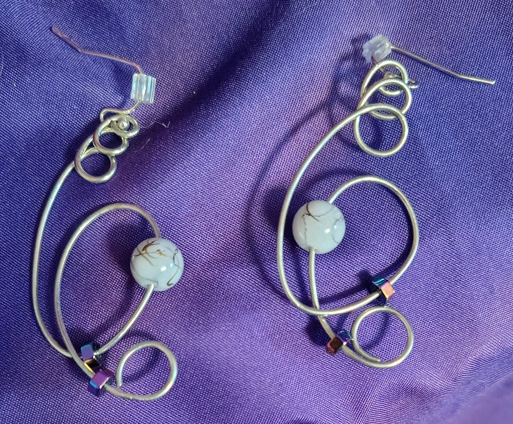 Silver Whorls Earrings