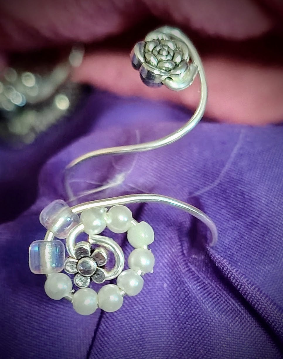 Moonlit Rose Spiral Ring