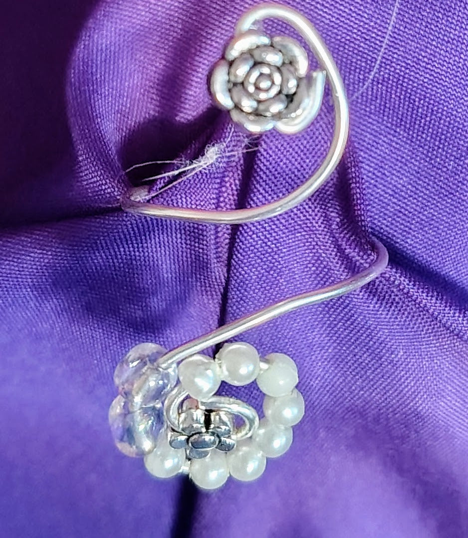 Moonlit Rose Spiral Ring
