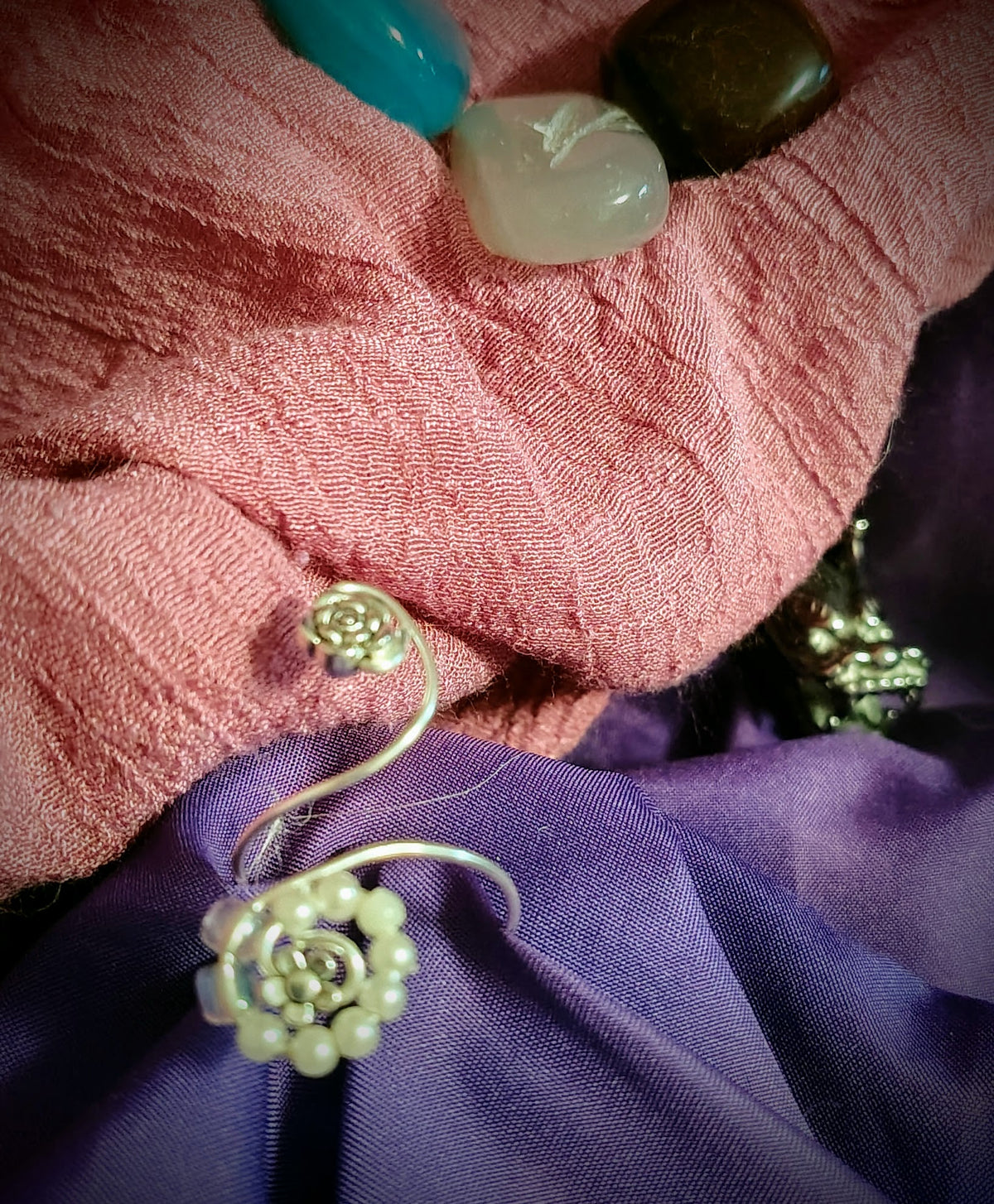 Moonlit Rose Spiral Ring
